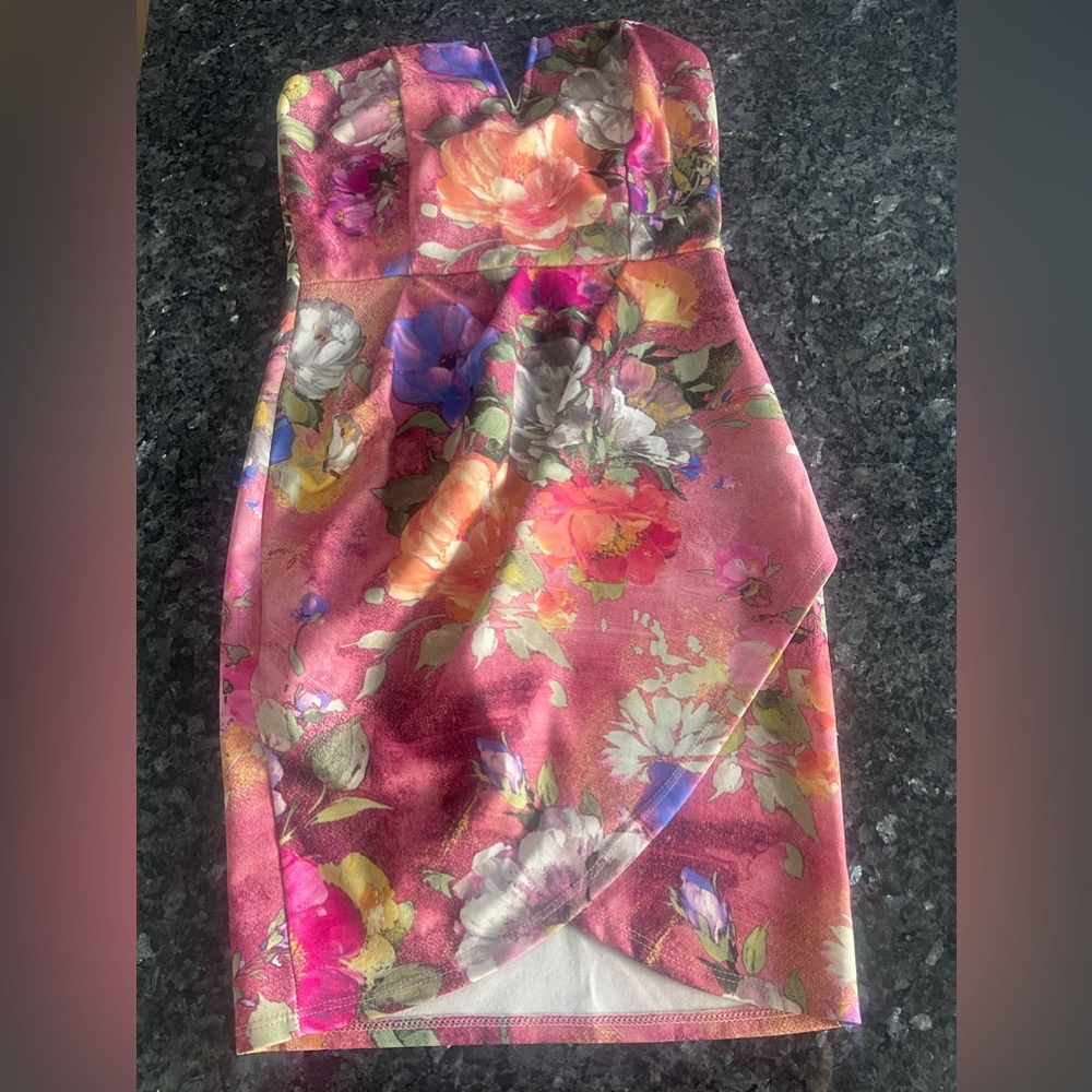 Floral mini wrap dress